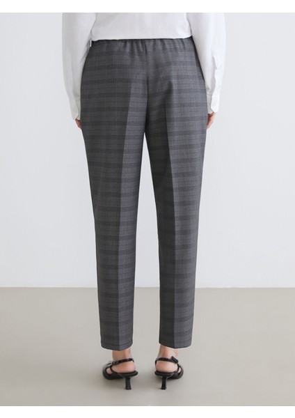 Yeni Sezon Beli Lastikli Ekose Kadın Pantolon fırsatları