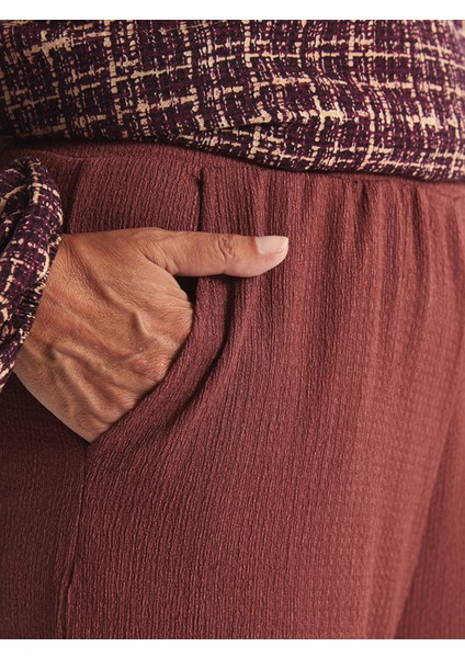 Yeni Sezon Beli Lastikli Düz Geniş Paça Kadın Pantolon modelleri