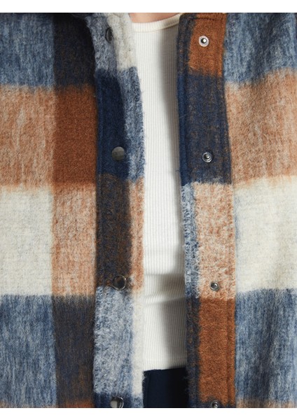 Yeni Sezon Ekose Oversize Kadın Pelüş Gömlek Ceket modelleri