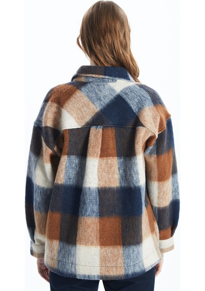 Yeni Sezon Ekose Oversize Kadın Pelüş Gömlek Ceket fırsatları