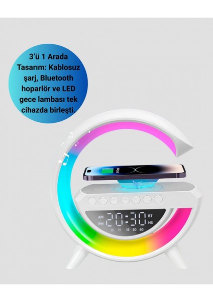 Kablosuz Şarjlı LED Masa Lambası Çalar Saat ve Beyaz Gürültü Özellikli fiyatları