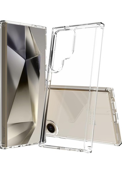 Labs Galaxy S24 Ultra ile Uyumlu (6.8 Inç) Air Hybrid Darbe Emici Tpu + Pc Şeffaf Kılıf