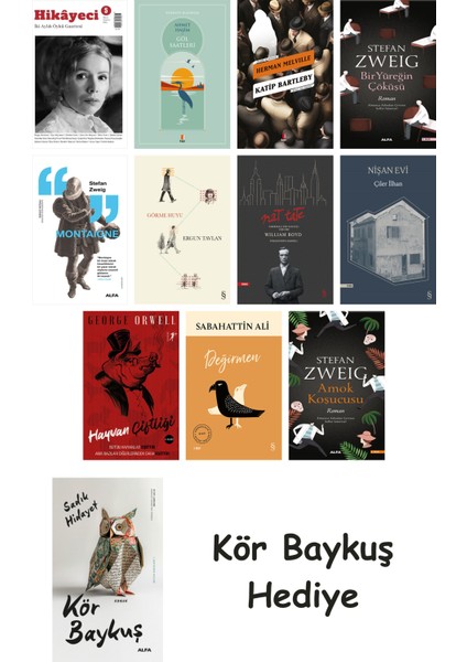 11 Kitaplık Türk Edebiyatı Seti + Çim Adam