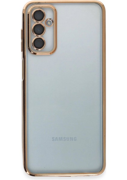 Samsung Galaxy M23 Kılıf Razer Lensli Silikon - Gold