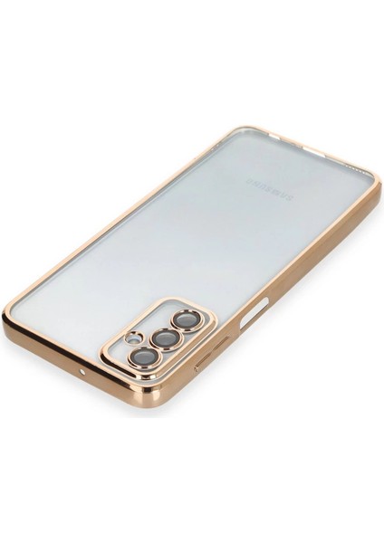 Samsung Galaxy M23 Kılıf Razer Lensli Silikon - Gold modelleri