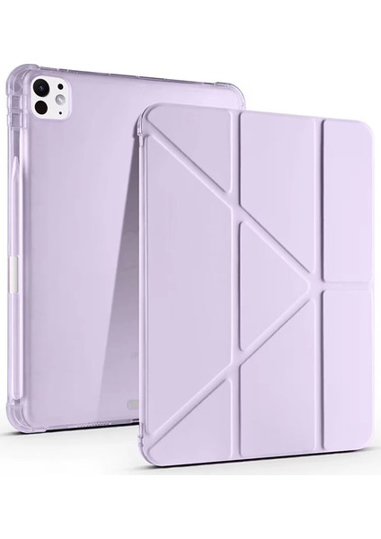 Ipad Air 13 (2024) Kılıf Kalemlikli Mars Tablet Kılıfı - Lila