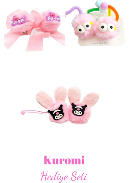 Kuromili Ponpon Kız Çocuk Toka Seti- Hediyelik Toka Seti-3 Çift-6 Toka