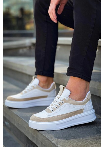 Yzlal KB-006 Kuback Beyaz Cilt Bej Süet Yüksek Taban Bağcıklı Günlük Erkek Ayakkabı (Numara: 40) fiyatları