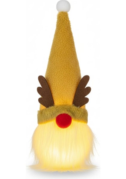 Sarı Şapkalı Işıklı Mini Yılbaşı Cini