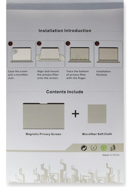 Macbook Air 13.3 Macbook Manyetik Hayalet Ekran Koruyucu - Siyah