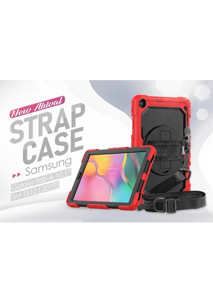 Samsung Galaxy T510 Tab A 10.1 Kılıf Pars Tablet Kapak - Kırmızı