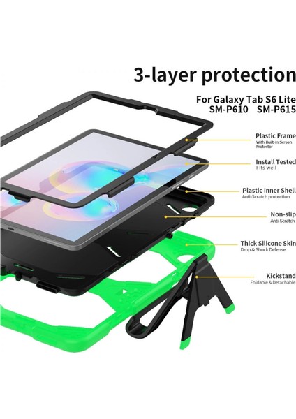 Samsung Galaxy T500 Tab A7 10.4 Kılıf Griffin Tablet Kapak - Yeşil indirimleri