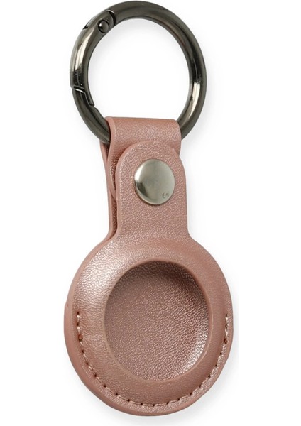 Airtag Anahtarlık Deri Kılıf - Rose Gold