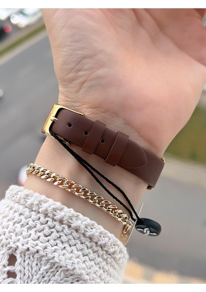 Deri Kordonlu 2 Yıl Garantili 3 Atm Suya Dayanıklı Kadın Kol Saati+Bileklik BD.13939.3 modelleri