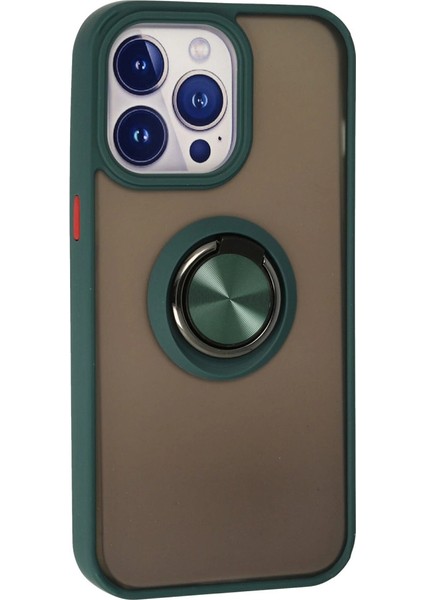 Iphone 15 Pro Max Kılıf Montreal Yüzüklü Silikon Kapak - Yeşil modelleri