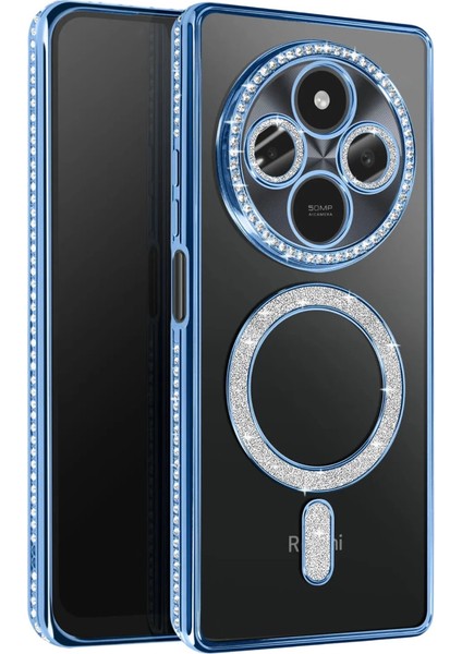 Xiaomi Redmi 14C Joke Simli Magneticsafe Kılıf - Mavi