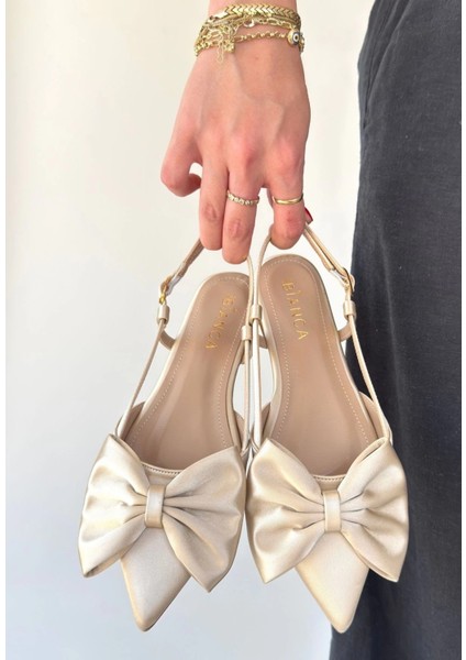 Sptrns Cenya Bej Saten Babet Ayakkabı (Numara: 37) fiyatları