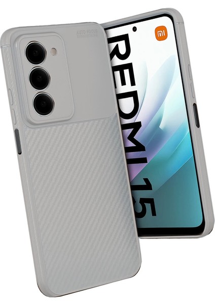 Xiaomi Redmi 15 4g Auto Focus Karbon Kapak - Gri modelleri