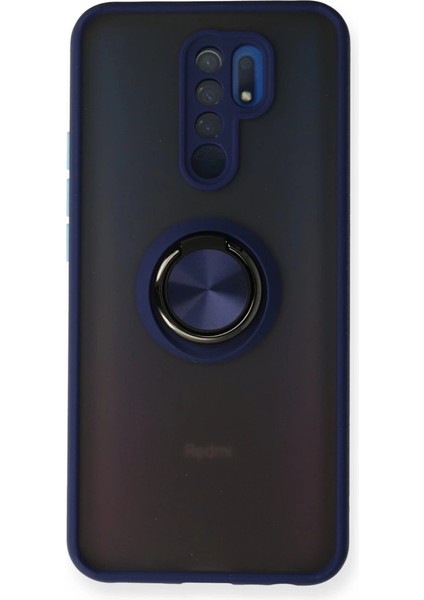 Xiaomi Redmi 9 Kılıf Montreal Yüzüklü Silikon Kapak - Lacivert