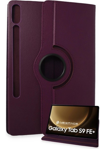 Samsung Galaxy X610 Tab S9 Fe Plus 12.4 Kılıf 360 Tablet Deri Kılıf - Mürdüm