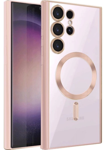 Samsung Galaxy S23 Ultra Kılıf Kross Magneticsafe Kapak - Rose