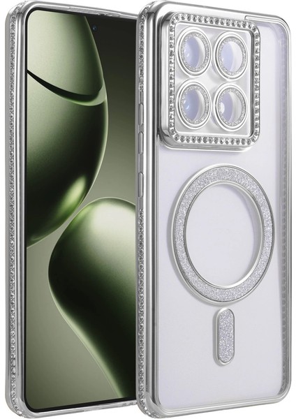 Xiaomi Mi 14T Pro Joke Simli Magneticsafe Kılıf - Gümüş