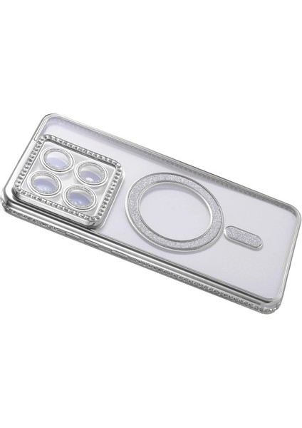 Xiaomi Mi 14T Pro Joke Simli Magneticsafe Kılıf - Gümüş modelleri