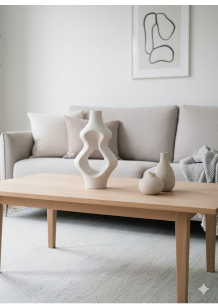 Ceresshop Ekru Benekli Modern Dekoratif Vazo Beyaz modelleri