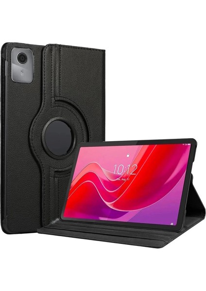 Lenovo Tab M11 TB330FU 360 Tablet Deri Kılıf - Siyah