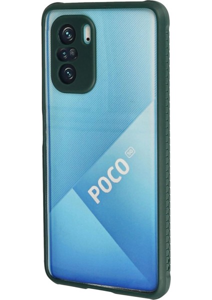 Xiaomi Poco F3 Kılıf Miami Şeffaf Silikon - Koyu Yeşil modelleri