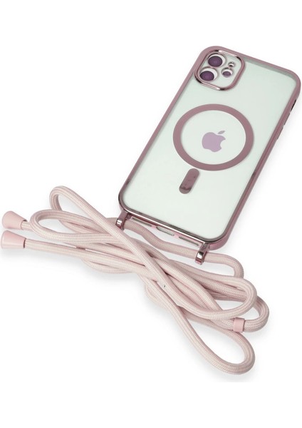 Iphone 11 Kılıf Divo Lazer Askılı Magsafe Kapak - Pembe indirimleri