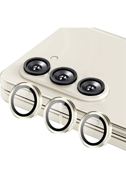 Samsung Galaxy Z Fold 5 Valdez Metal Kamera Lens - Krem