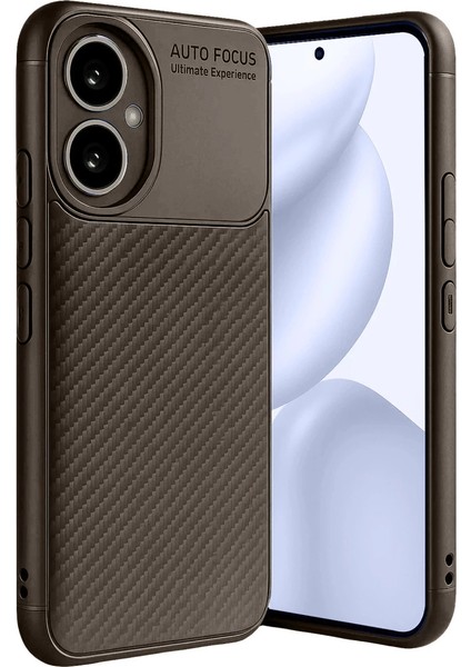 Honor 400 Kılıf Auto Focus Karbon Kapak - Kahverengi