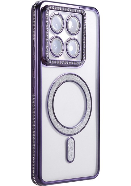 Xiaomi Mi 14T Pro Joke Simli Magneticsafe Kılıf - Derin Mor modelleri