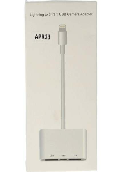 APR23 Iphone Otg 3in1 - Beyaz modelleri