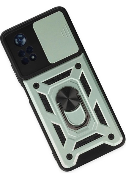 Xiaomi Poco X4 Pro 5g Kılıf Pars Lens Yüzüklü Silikon - Yeşil modelleri