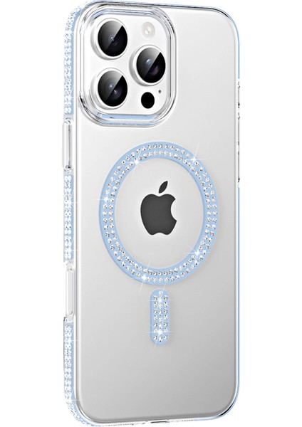 Joko Apple Iphone 16 Pro Max Move Taşlı Magsafe Kapak - Mavi