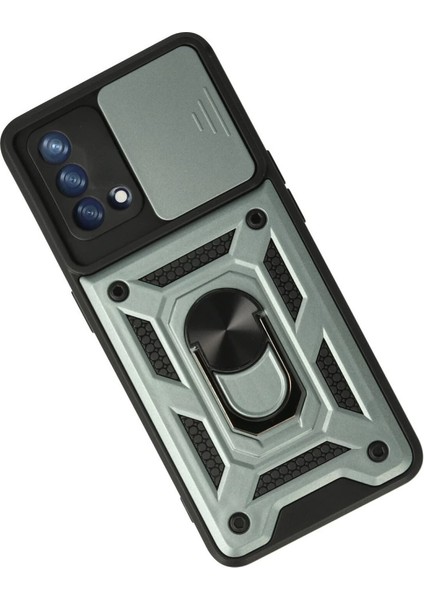 Oppo A74 4g Kılıf Pars Lens Yüzüklü Silikon - Yeşil fiyatları