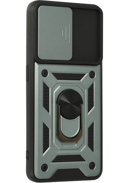 Oppo A74 4g Kılıf Pars Lens Yüzüklü Silikon - Yeşil modelleri