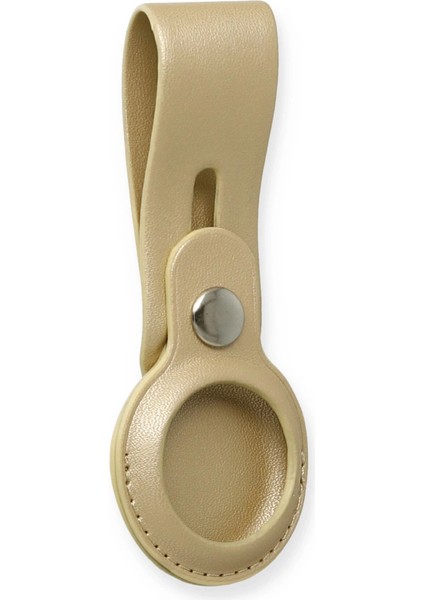 Airtag Askılı Deri Kılıf - Gold