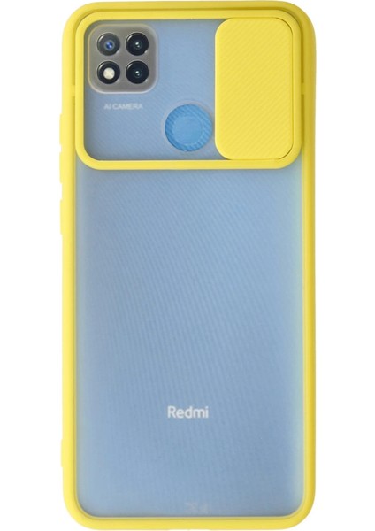 Xiaomi Redmi 9c Kılıf Palm Buzlu Kamera Sürgülü Silikon - Sarı