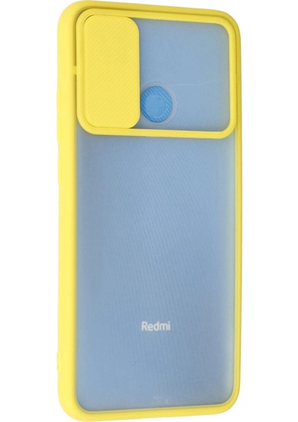 Xiaomi Redmi 9c Kılıf Palm Buzlu Kamera Sürgülü Silikon - Sarı modelleri