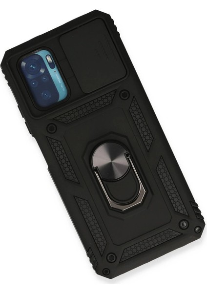 Xiaomi Redmi Note 10 Kılıf Pars Lens Yüzüklü Silikon - Siyah modelleri