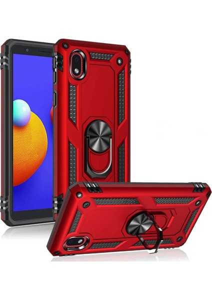 Samsung Galaxy A01 Core Kılıf Sofya Yüzüklü Silikon Kapak - Rose modelleri