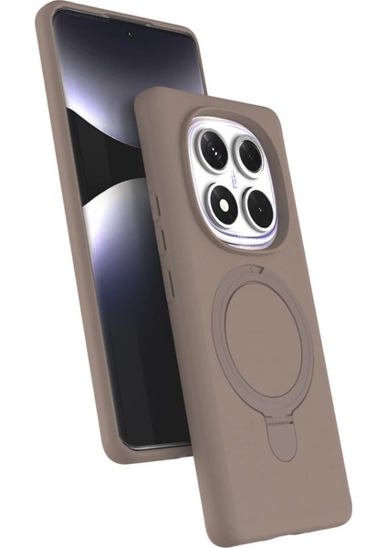 Xiaomi Redmi Note 14 Pro 4g Regal Magsafe Standlı Kapak - Çöl Titanyum