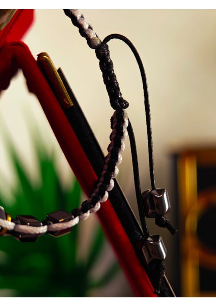 Makrome Örme Bileklik El Yapımı Kişiye Özel Harfli Bileklik Doğal Taş Hematit Bileklik fırsatları