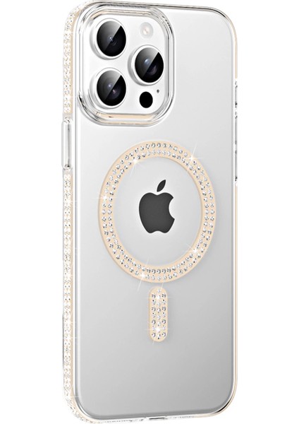 Joko Apple Iphone 15 Pro Move Taşlı Magsafe Kapak - Pembe