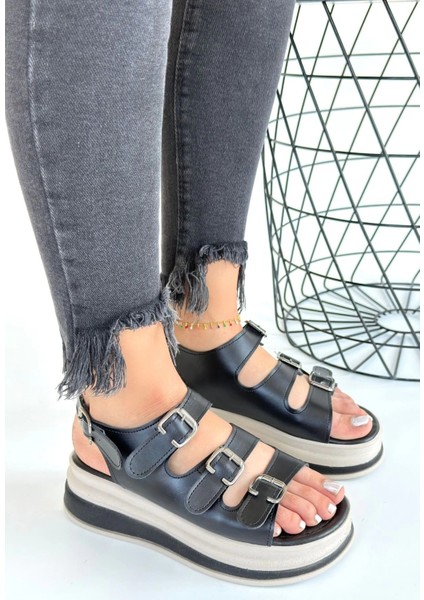 Yzlal Jatay Siyah Cilt Sandalet (Numara: 39) modelleri
