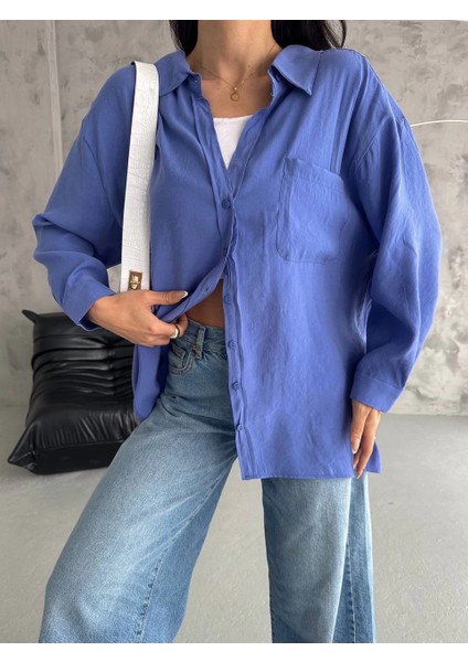 Sptrns Modal Oversize Cepli Gömlek Mavi (Beden: Standart) modelleri