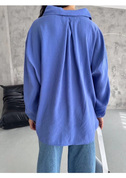 Sptrns Modal Oversize Cepli Gömlek Mavi (Beden: Standart) indirimleri